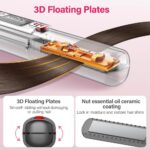 2-in-1 Cordless Hair Straightener & Curler, Mini USB Rechargeable Styling Iron with 4500mAh Battery, 10s Fast Heat Ceramic Plates, Compact Travel Hair Tool, Lightweight for On-the-Go (Black) - Image 4