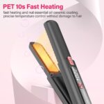 2-in-1 Cordless Hair Straightener & Curler, Mini USB Rechargeable Styling Iron with 4500mAh Battery, 10s Fast Heat Ceramic Plates, Compact Travel Hair Tool, Lightweight for On-the-Go (Black) - Image 5