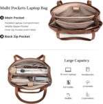 befen Genuine Leather Laptop Tote Bag for Women, Womens 15.6 Inch Computer Bags Work Totes Purse Shoulder Purses Handbags - Image 4