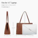 befen Genuine Leather Laptop Tote Bag for Women, Womens 15.6 Inch Computer Bags Work Totes Purse Shoulder Purses Handbags - Image 5