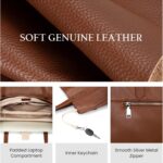 befen Genuine Leather Laptop Tote Bag for Women, Womens 15.6 Inch Computer Bags Work Totes Purse Shoulder Purses Handbags - Image 6