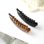 2-Pack Banana Hair Clips for Women - Tortoise Shell Pattern Claw Clips, Non-Slip Combs for Thick Hair, Sturdy Hair Accessories - Image 4