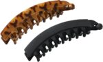 2-Pack Banana Hair Clips for Women - Tortoise Shell Pattern Claw Clips, Non-Slip Combs for Thick Hair, Sturdy Hair Accessories - Image 5
