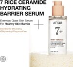 ANUA Rice Ceramide 7 Hydrating Barrier Serum, Brightening, Hydrating Serum for Face, Rice, Hyaluronic Acid, Niacinamide, Fragrance-free, Non comodogenic, Glass Skin, Korean Skin Care, 50ml/1.69fl.oz. - Image 3