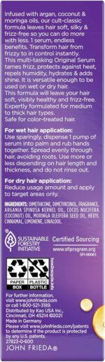JOHN FRIEDA Frizz Ease Original 6 Effects Serum 50ml - Instantly eliminate frizz. Repel humidity for silky-smooth style - Image 9