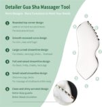 LeMeeOly 2pcs Stainless Steel Gua Sha Facial Tools & Eye Cream Applicator Metal Detail Gua Sha Stone Body Lymphatic Drainage Massager Face Guasha Face Sculpting Tool Skin Care - Image 4