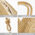 Rhinestone Purses for Women Chic Sparkly Evening Handbag Bling Hobo Bag Shiny Silver Clutch Purse for Party Club Wedding - Image 4