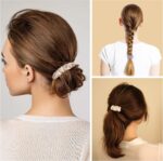 Lolalet Satin Hair Scrunchies for Women, Soft Silk Like Hair Ties, Medium Scrunchy Cute Ponytail Holder Hair Accessories with Elastic Hair Bands for Girls Thick Thin Curly Hair -8 Pack, Style A - Image 4