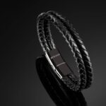 SERASAR Premium Leather Men Bracelet - Magnetic Stainless Steel Clasp Black, Silver & Gold - Jewelry Box - Great Gift Idea - Image 10