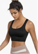 Women One-Piece Sports Bra Yoga Vest Crop Top Non-Strapless Fitness Underwear Breathable Stretch Gym Activewear for Running Training Gym Dance Cycling - Image 6