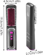 Azonee Cordless Hair Straightener Brush, Portable Mini Straightening Brush for Travel, USB Rechargeable, Fast Heating Hot Comb with Negative Ion, Anti-Scald Feature for Women & Men - Image 3