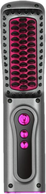 Azonee Cordless Hair Straightener Brush, Portable Mini Straightening Brush for Travel, USB Rechargeable, Fast Heating Hot Comb with Negative Ion, Anti-Scald Feature for Women & Men - Image 6