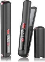 2-in-1 Cordless Hair Straightener & Curler, Mini USB Rechargeable Styling Iron with 4500mAh Battery, 10s Fast Heat Ceramic Plates, Compact Travel Hair Tool, Lightweight for On-the-Go (Black) - Image 2