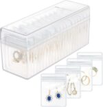 KASTWAVE Acrylic Jewelry Box Organizer, Clear Jewelry Holder with 20 Portable Anti-Tarnish Bags, Travel Jewelry Case for Earrings, Rings, Necklaces, Ideal for Women and Girls, Durable and Stylish - Image 2