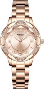 NIBOSI Women's Watches Analog Quartz Ladies Wrist Watch Dainty Rose Gold Minimalist Vintage Luxury Stainless Steel Strap Classic Dress Watches for Women Small Wrists - Image 2