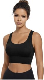 Women One-Piece Sports Bra Yoga Vest Crop Top Non-Strapless Fitness Underwear Breathable Stretch Gym Activewear for Running Training Gym Dance Cycling - Image 2